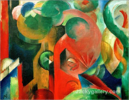 Kleine Komposition III by Franz Marc paintings reproduction